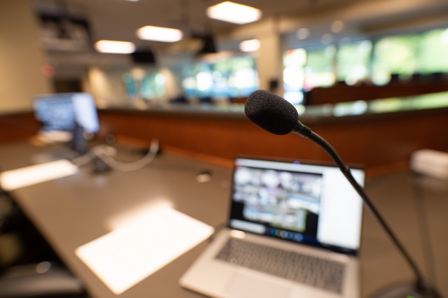 Microphone in Dunwoody Meeting Hall