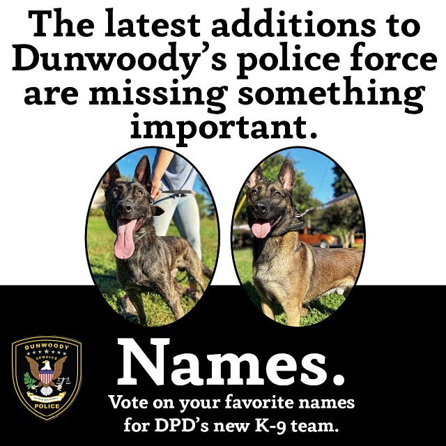 Dunwoody K9 officers are missing names