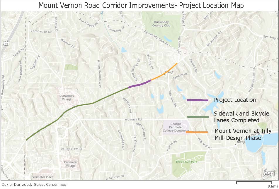 Project Map for Mt. Vernon Road Improvements