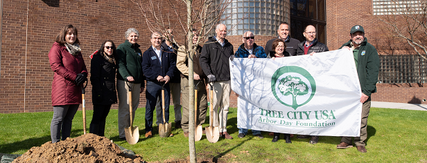 Sustainability Committee poses on Arbor Day