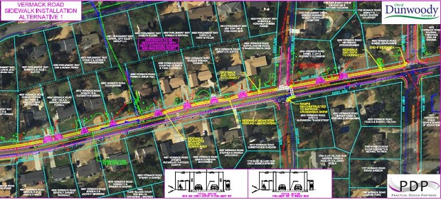 snapshot of alternative 1 for vermack sidewalks