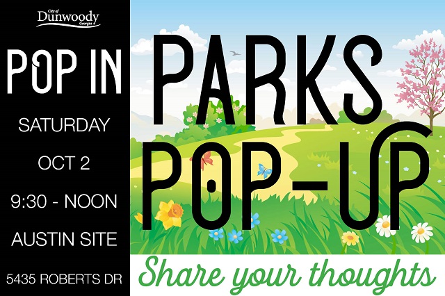 Parks Pop-Up at Austin Site with flowers and grass