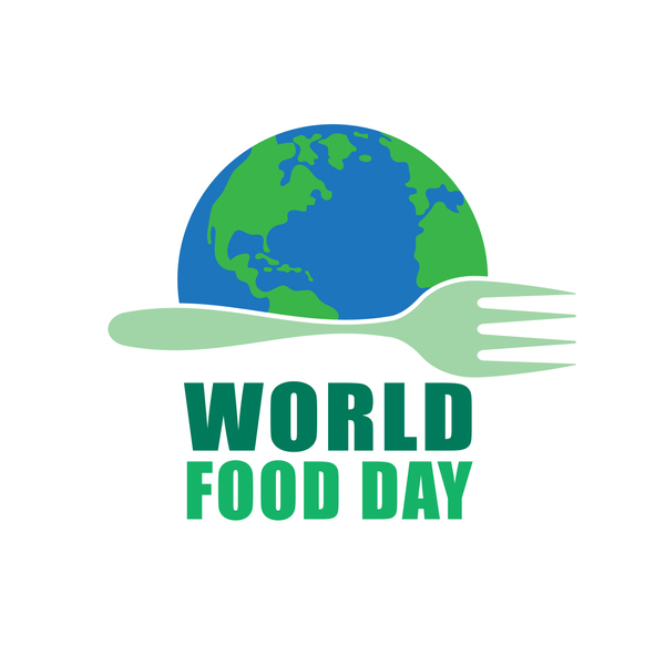 World Food Day with globe and fork