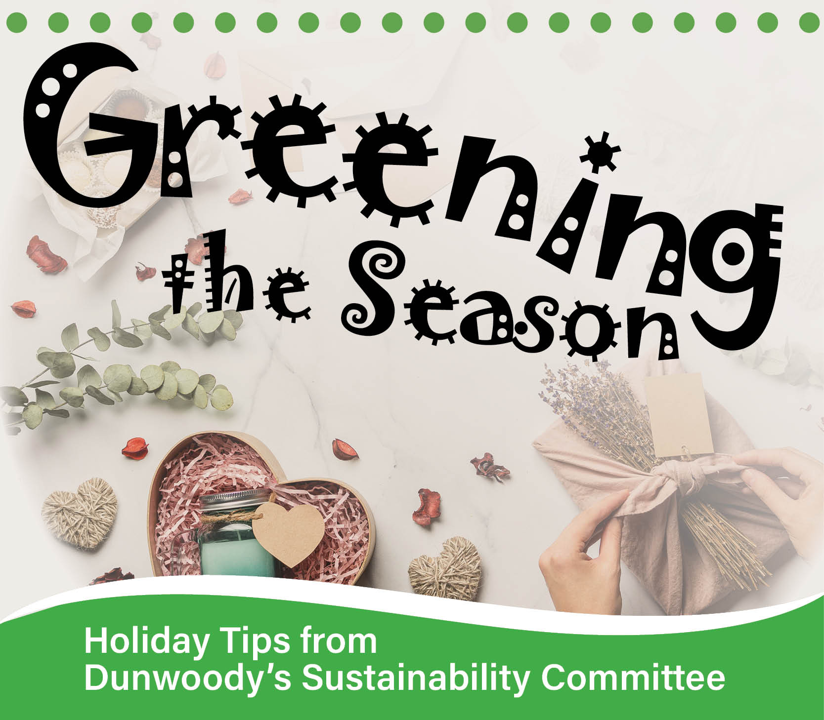 Greening the season sustainability tips with ribbon