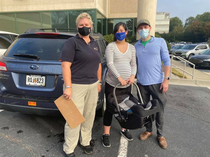 car seat safety check at dunwoody police department