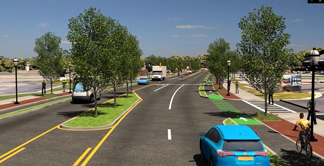 Rendering of Village Crossroads improvements