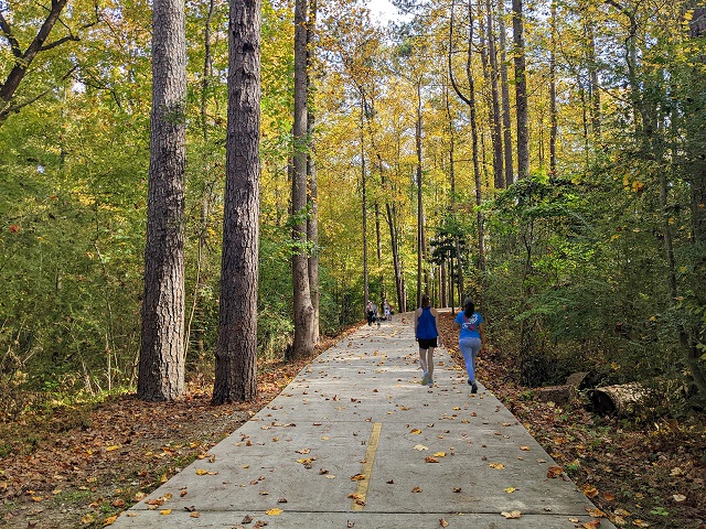 Dunwoody Trailway at Brook Run Park in fall