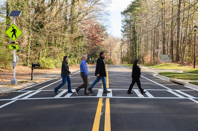 Council crossing in the sidewalk