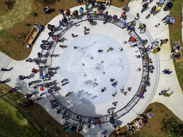 Two Bridges Park Drone Splash Pad