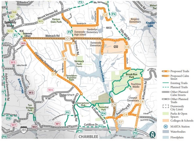 trail master plan map for N. Peachtree Road