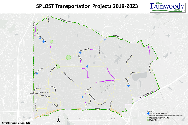 Dunwoody SPLOST Projects 2023 map for web