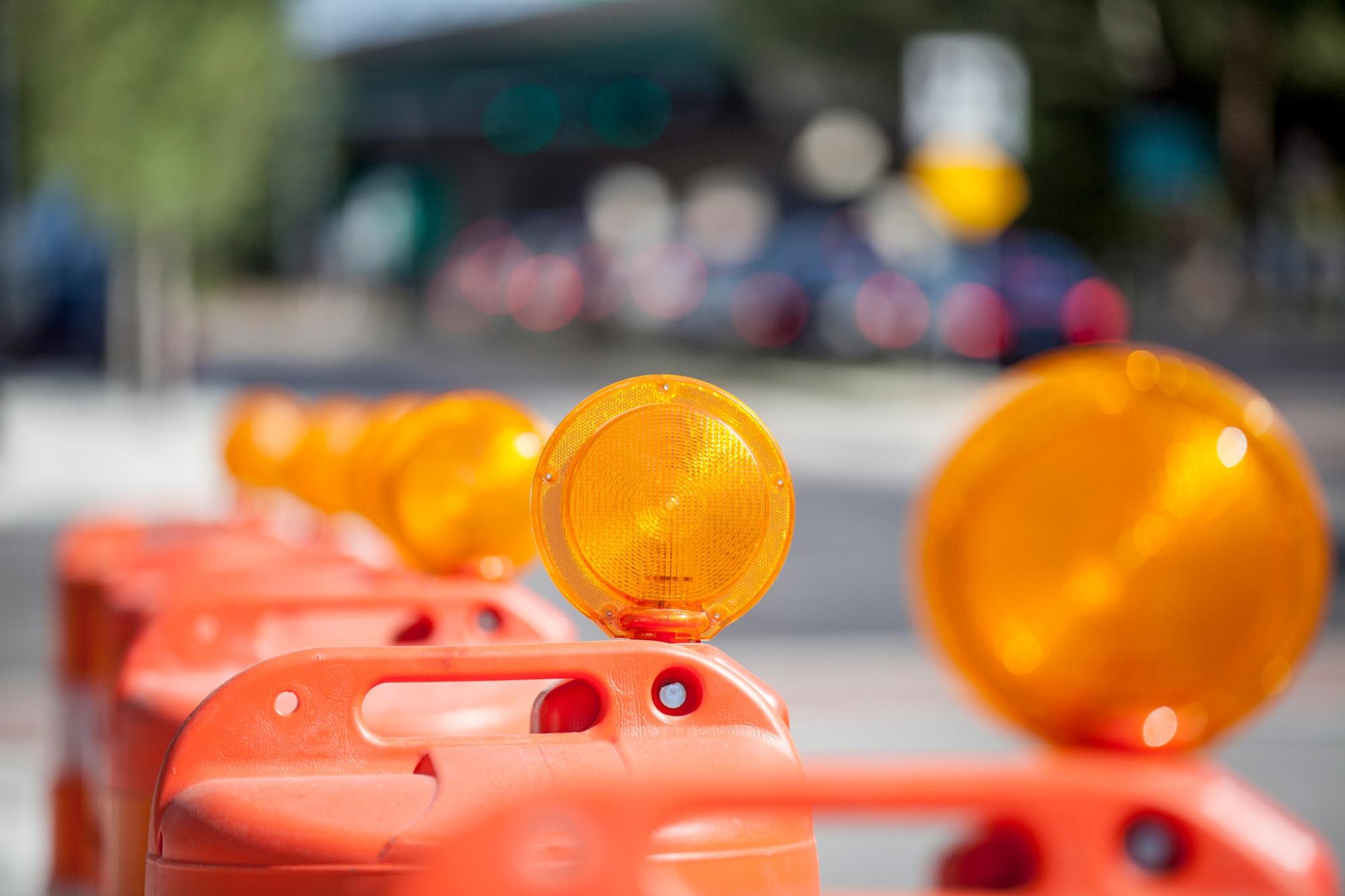 construction traffic barrels