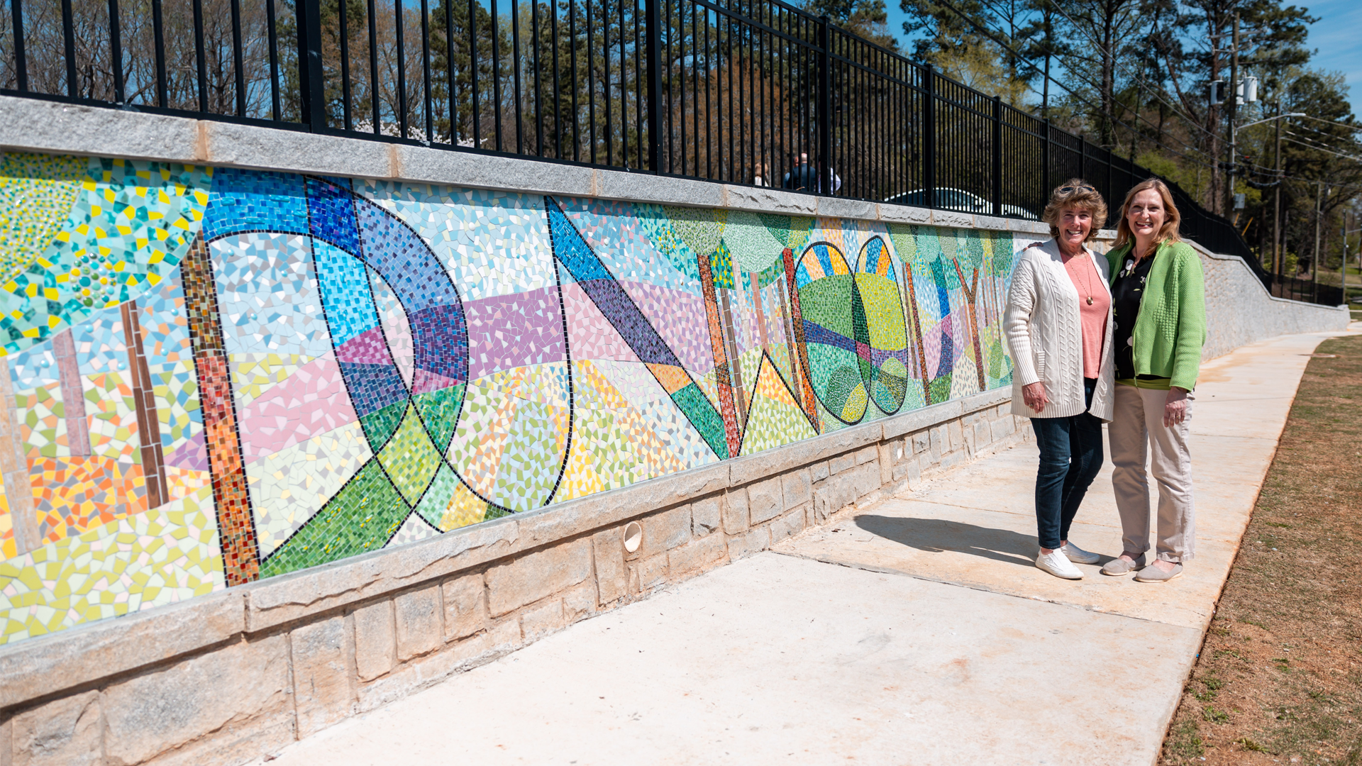 Womack mosaic with artists