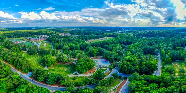 Drone aerial photo of Brook Run Park