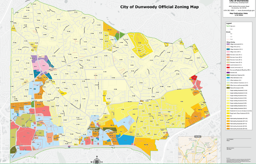 ciyt of dunwoody official zoning map